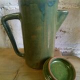 Green emailed sandstone teapot