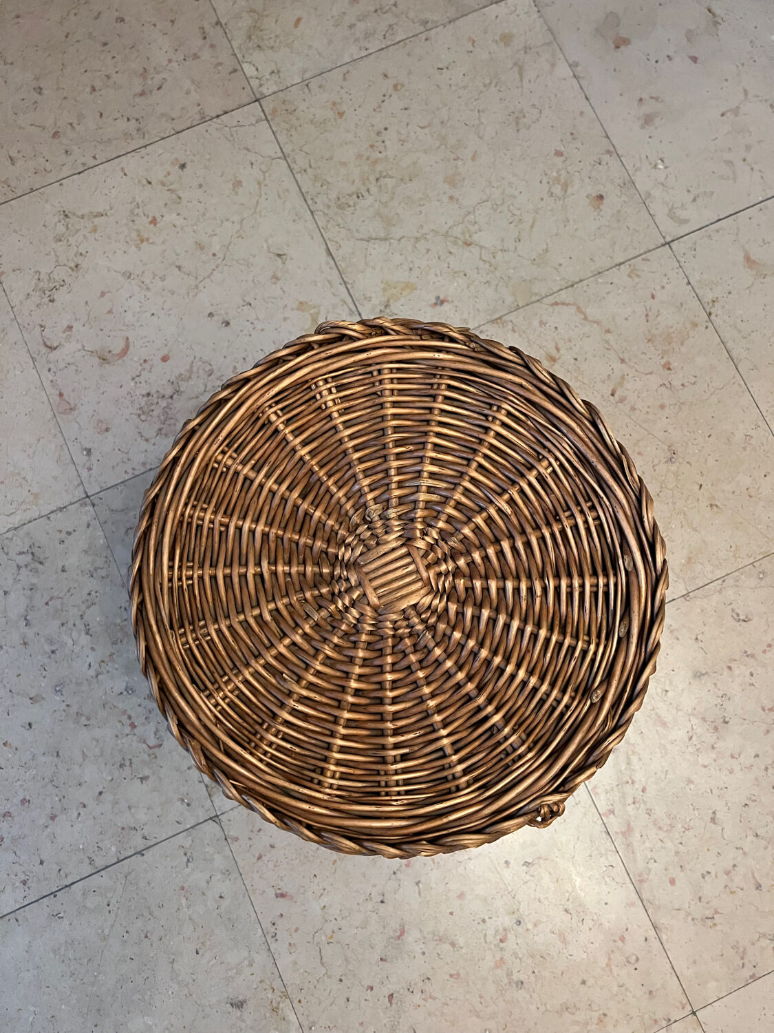 Basket stool wicker box