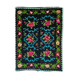 Romanian carpet with roses handmade in wool 177x154cm