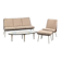 Three-Seater Sofa and Lounge Chair with Hocker by Hans Mitzlaff, Set of 3