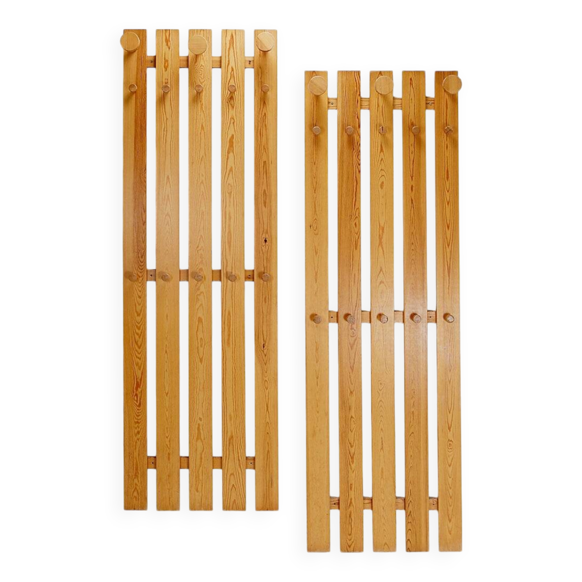 Pair of Slatted Wall Coat Racks