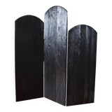 Paravent en bois brûlé pièce unique