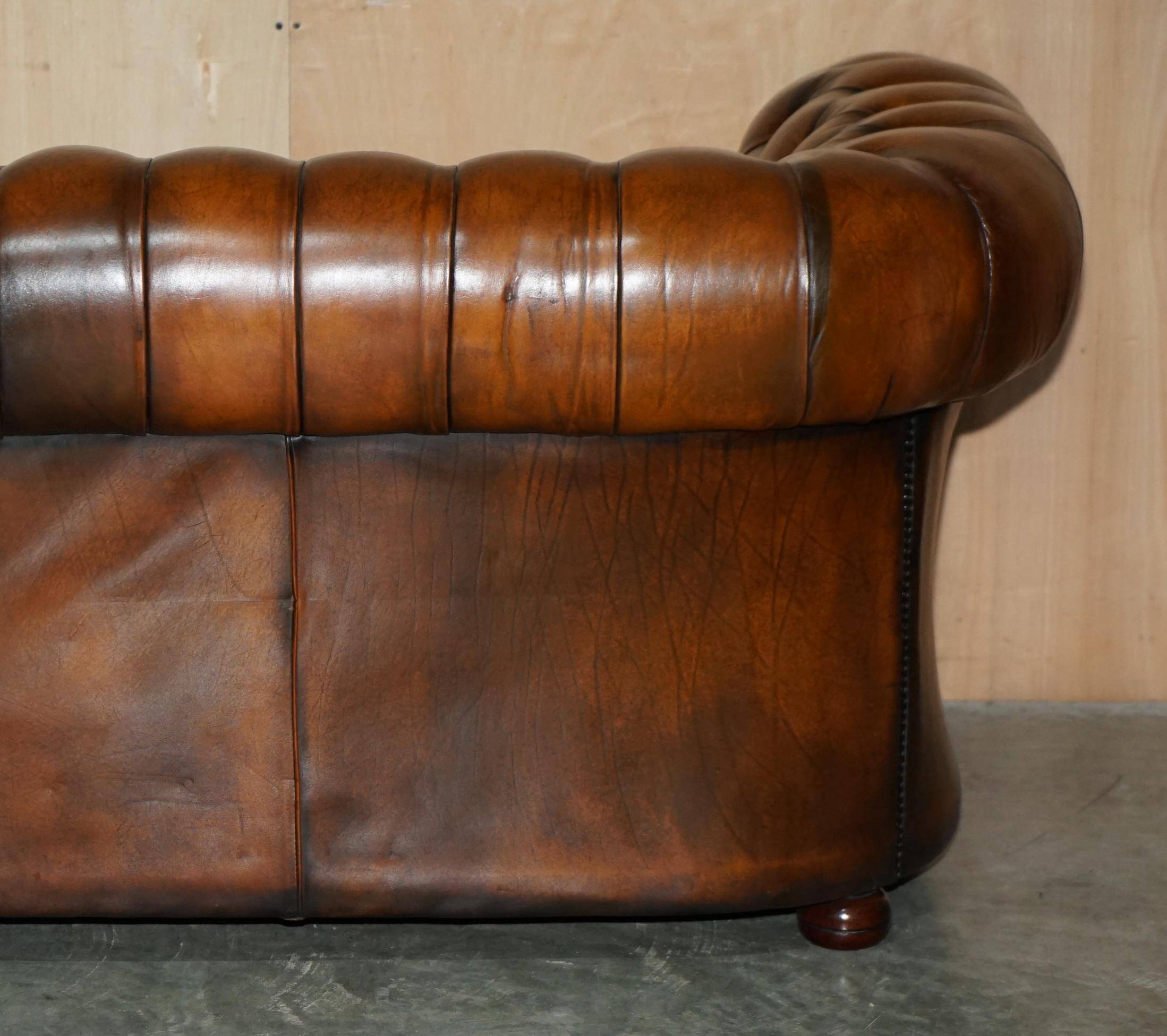 Chesterfield leather sofa, Art Deco style, fully restored.