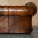 Chesterfield leather sofa, Art Deco style, fully restored.