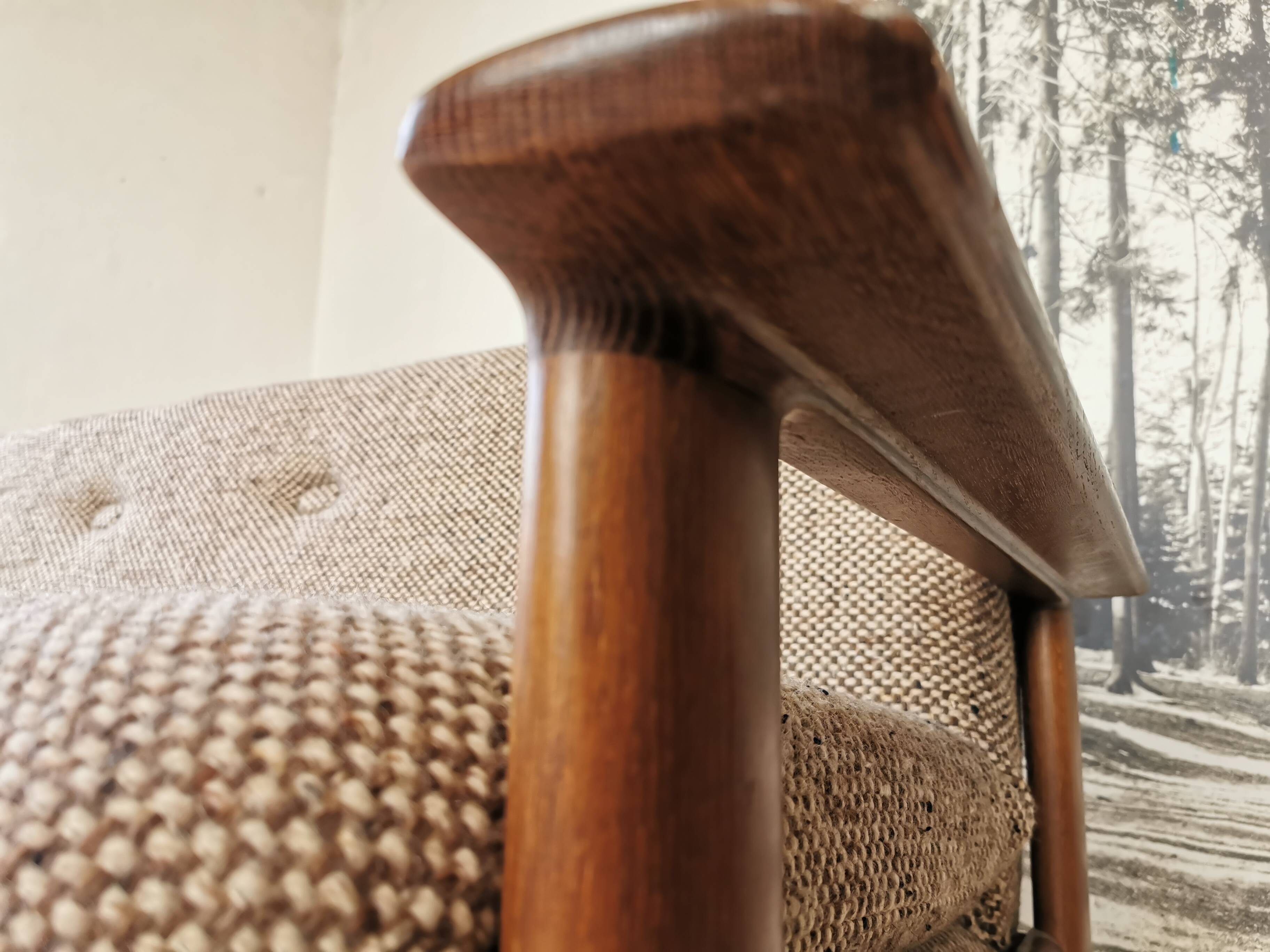 Banquette day bed en chêne design 1970