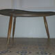 Table basse tripode années 50/60 forme rein Skai noir