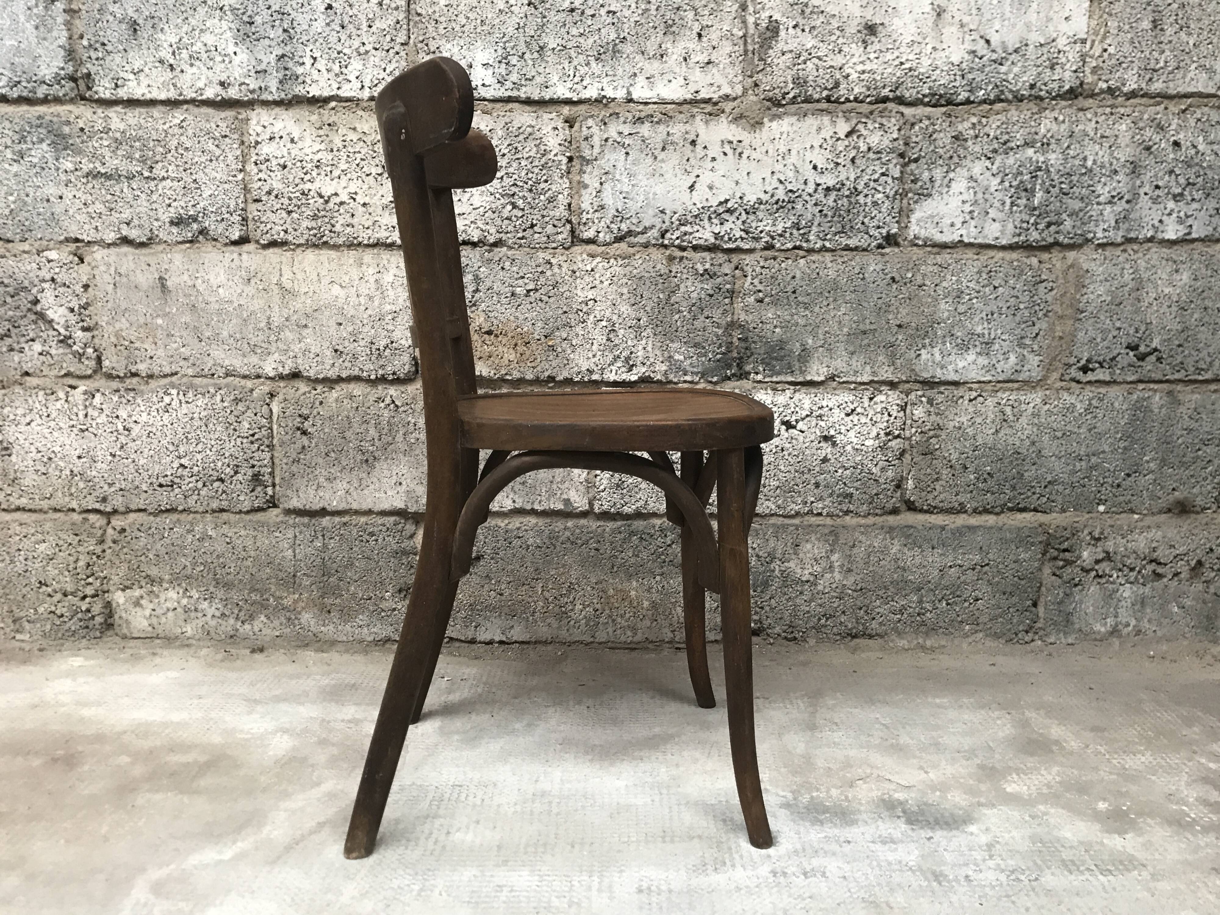 Baumann wooden bistro chair from 1920