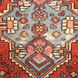 Handwoven rust wool carpet square oriental area rug - 134x136cm