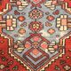Handwoven rust wool carpet square oriental area rug - 134x136cm