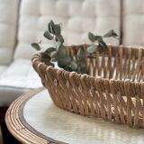 Large rattan and rope basket