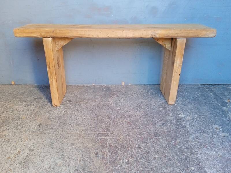 Bench 110 cm old solid wood with patina