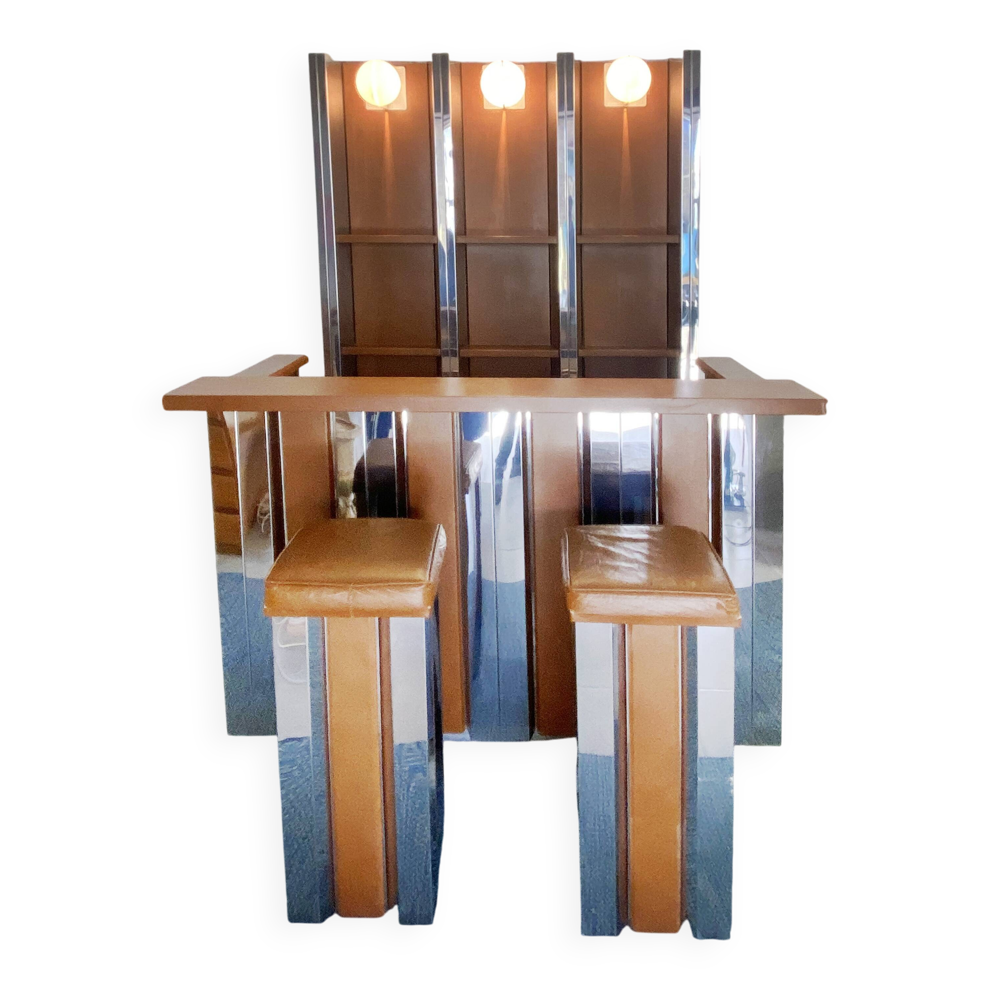 Bar Set - Shelves-Stools - Year 1970