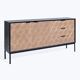 Black industrial iron and wood buffet 144 cm