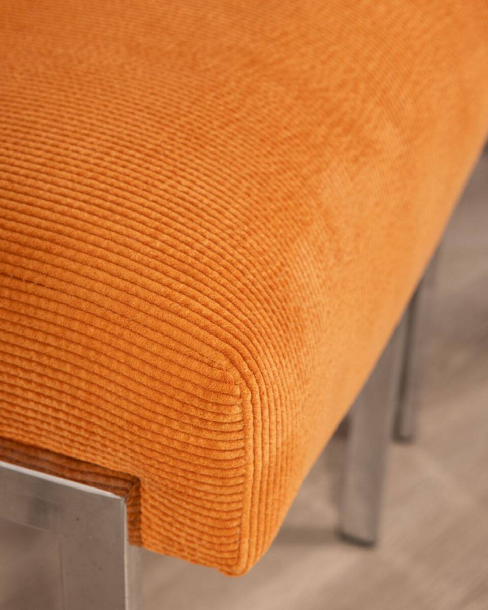 Pair of 80s vintage chairs velvet orange Italian design