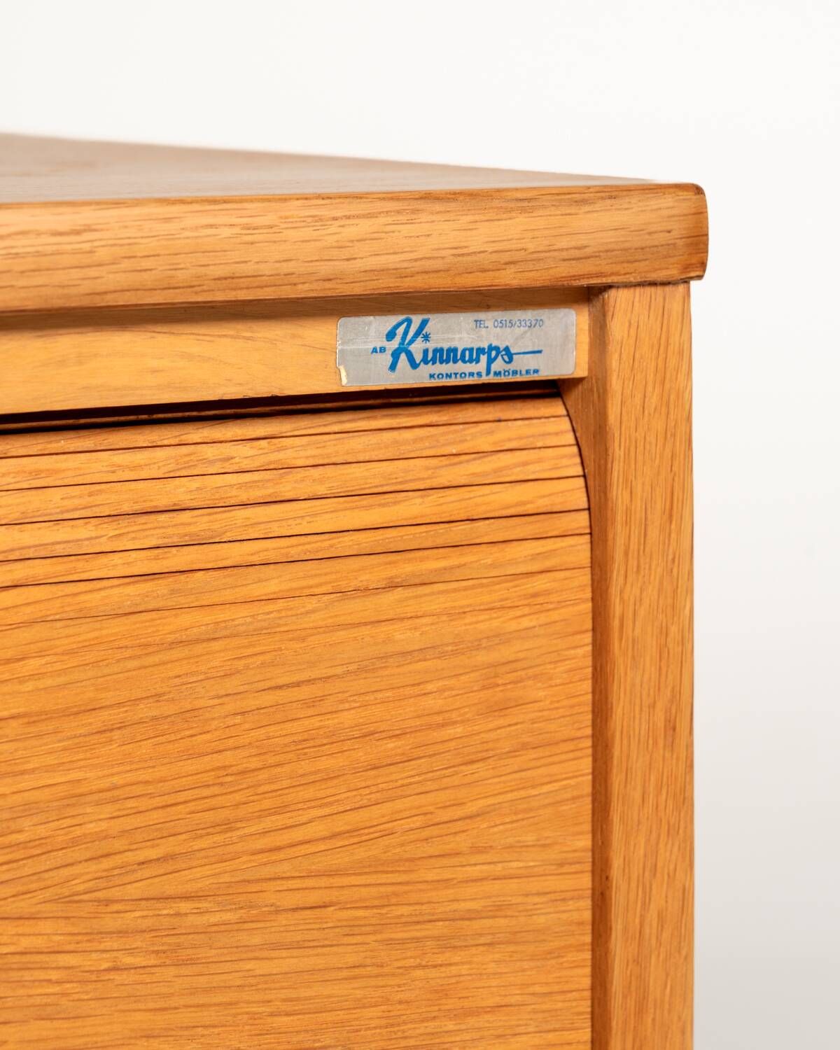Kinnarps Oak Tambour Document Cabinet, Sweden