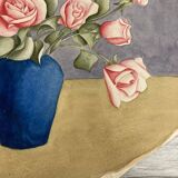 Watercolor with vintage double-sided rose bouquets