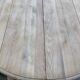 Renovated Louis Philippe round extendable dining table with 4 leaves.