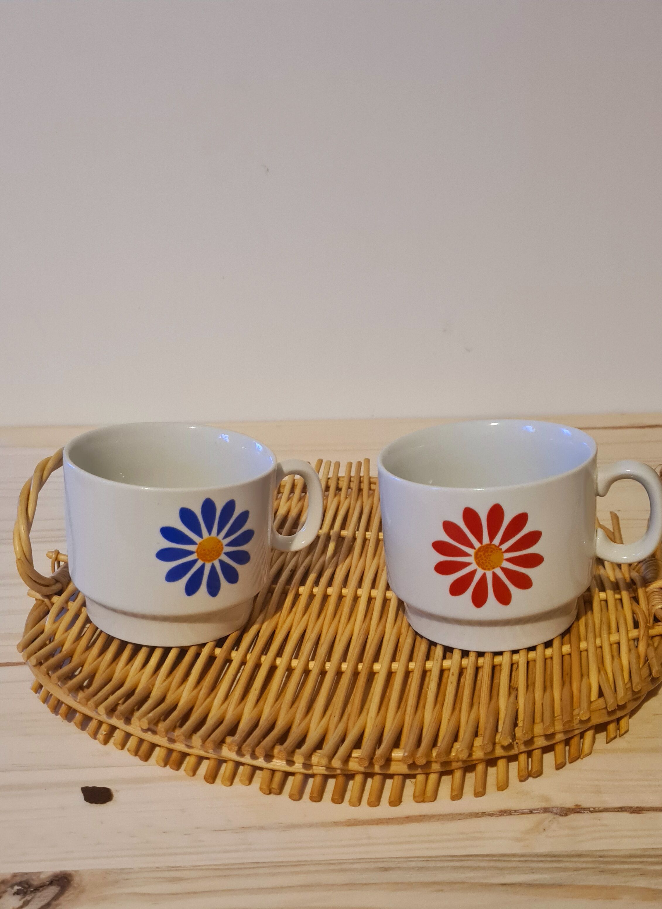 Duo of Italian porcelain mugs
