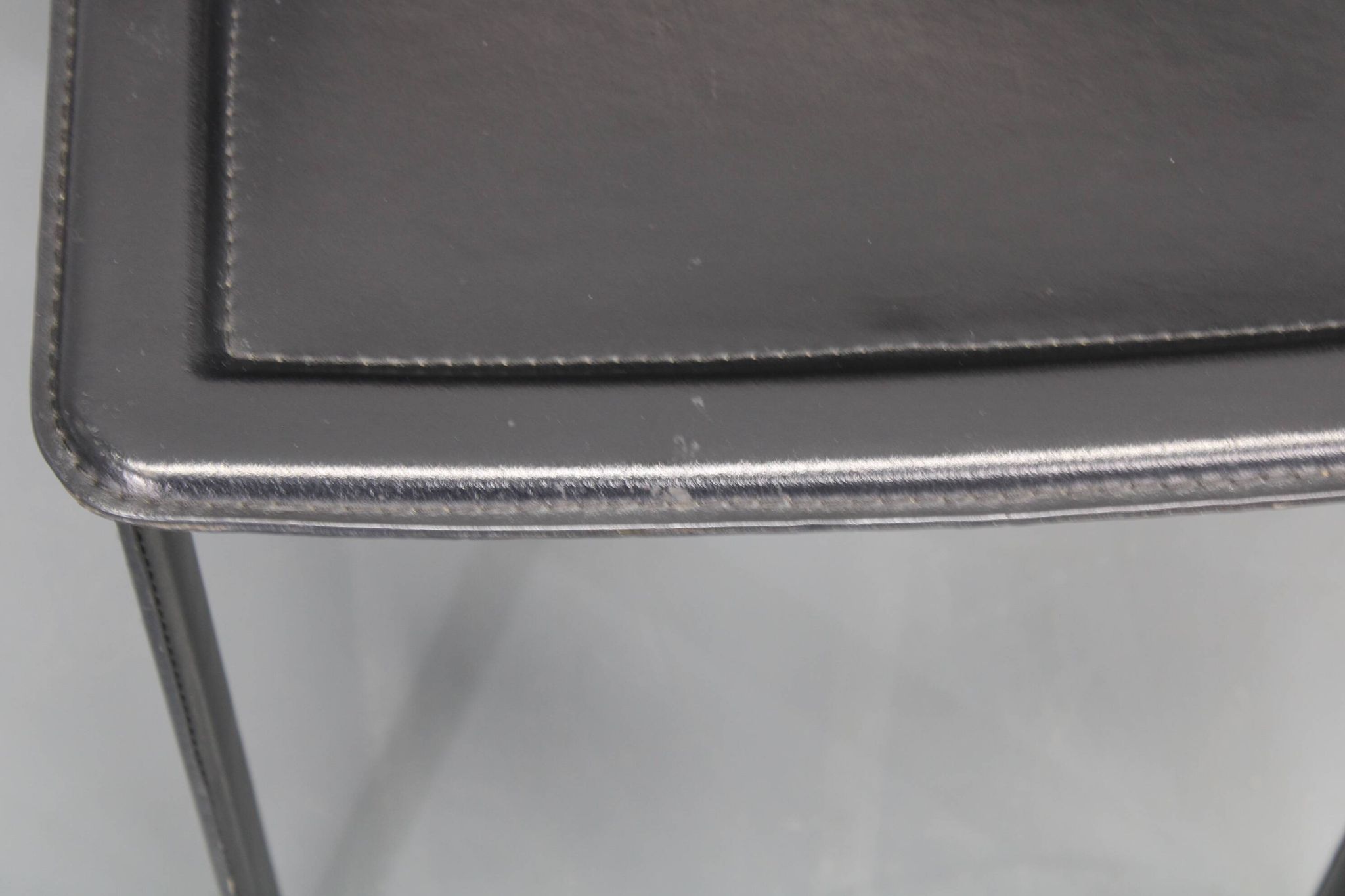 1980s Set of Four Dining Chairs in Leather in Matteo Grassi Style, Italy