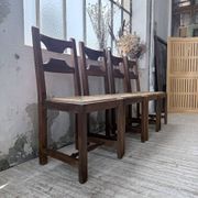 Set 4 chaises rustiques chêne De puydt, Belgique 1970