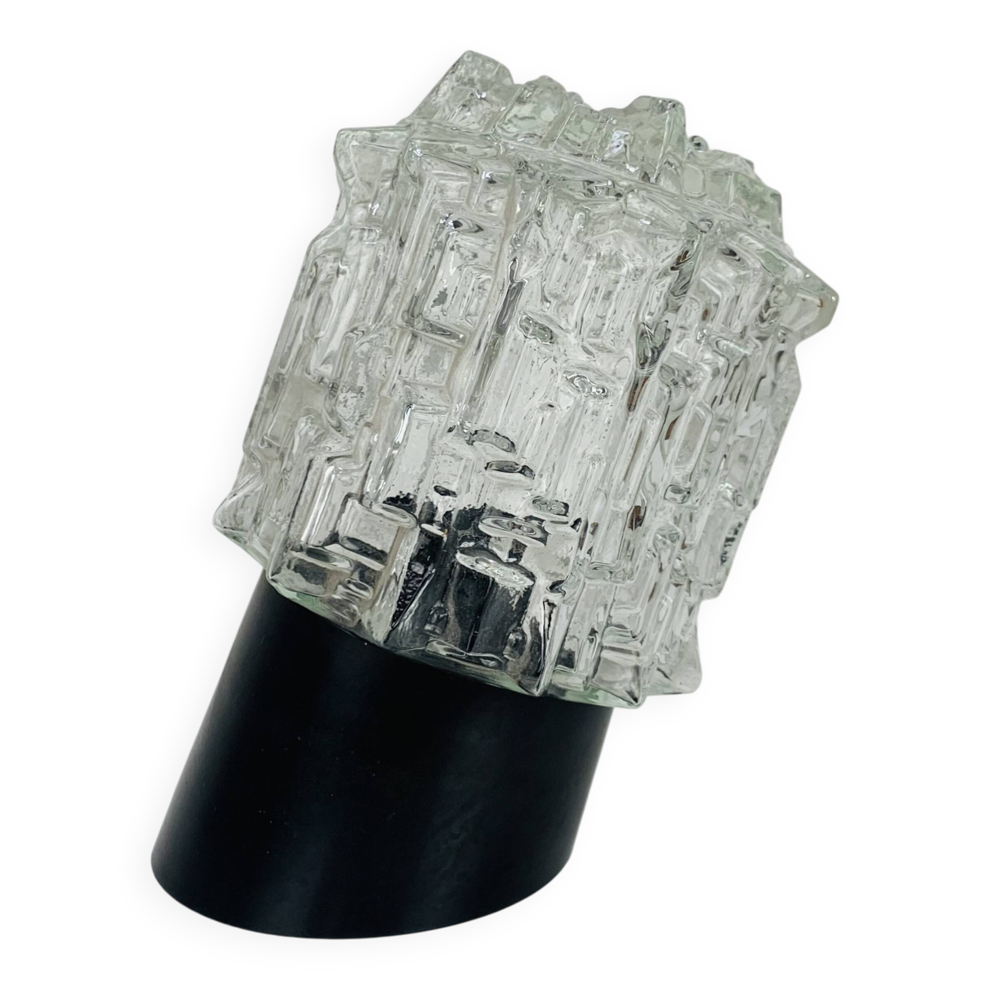 RZB wall lamp, chiseled glass, 1960s, vintage