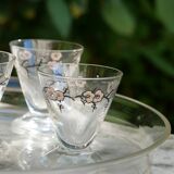 Whiskey liqueur service, cherry blossom pattern