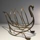 Brass swan magazine rack
