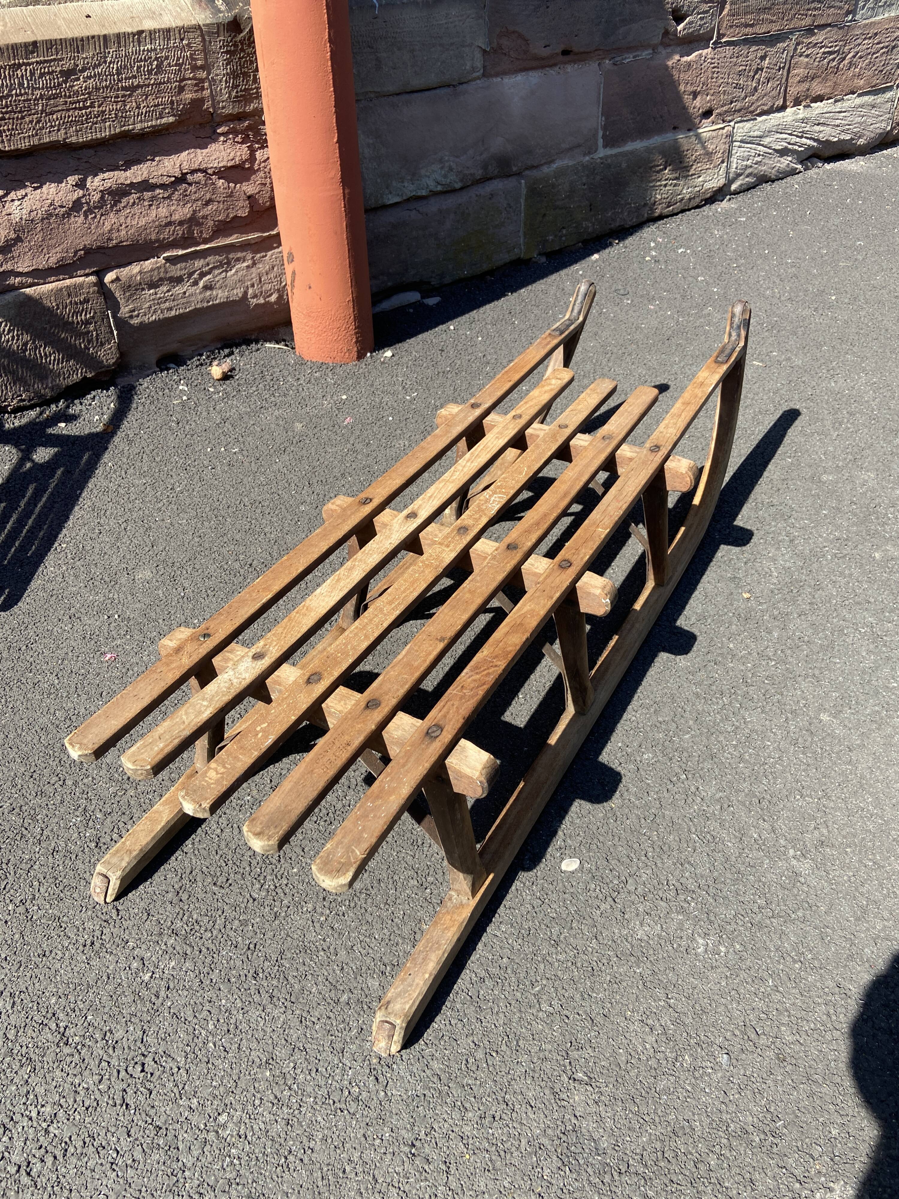 Sled large old alsace sleigh christmas decoration