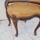 Louis xv office armchair, carved, cane, leather trimmed