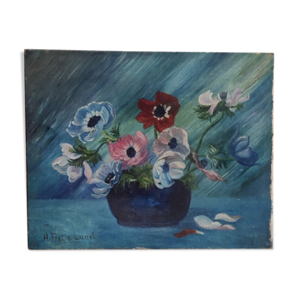 Painting on canvas by H. Fretin-Lunel