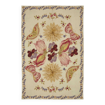 Handmade Vintage Flatweave Needlepoint Kilim 178 cm x 270 cm