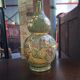 Satsuma Meiji period: Polychrome and gilded ceramic gourd vase