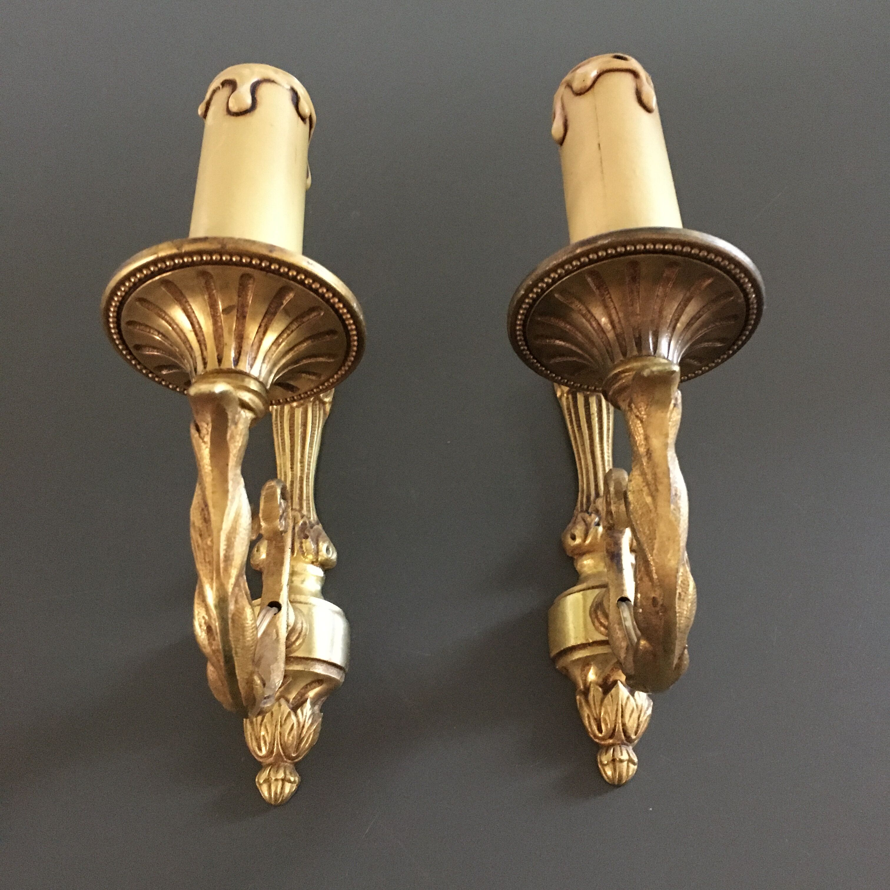 Pair of gilded bronze appliques