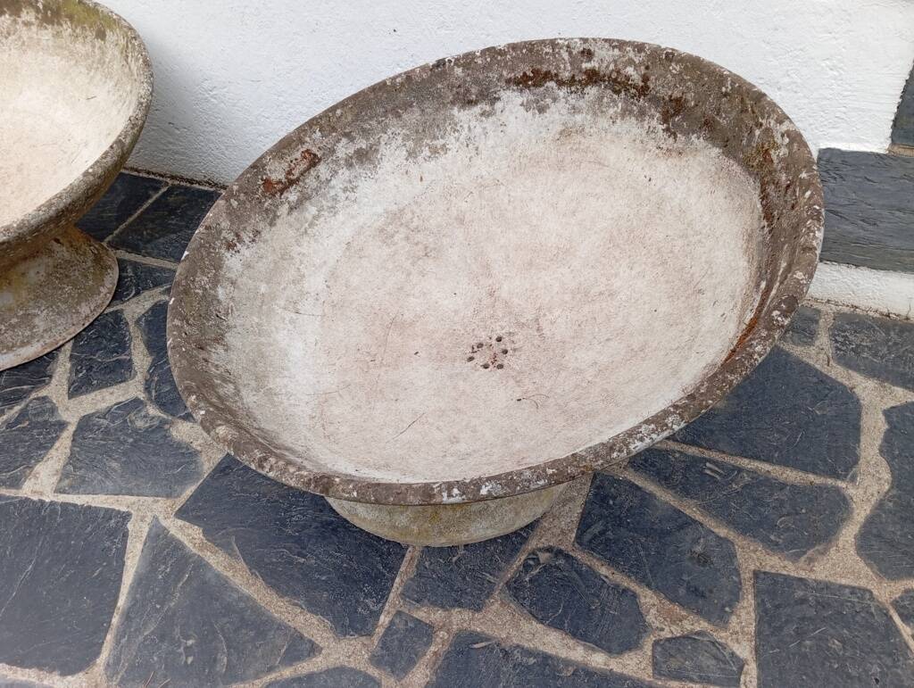 Paire de jardinières vasques années 50 fibrociment