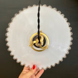 Vintage lampshade pendant light in white opaline