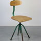 Set of 2 industrial mint green swivel chairs, 1960