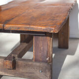Table de ferme ancienne en bois, art populaire, déco intérieur