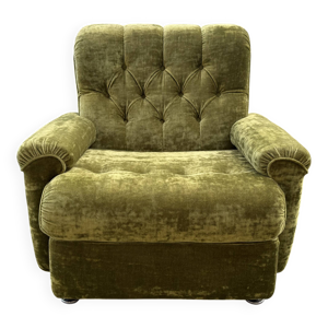 Fauteuil velours vert