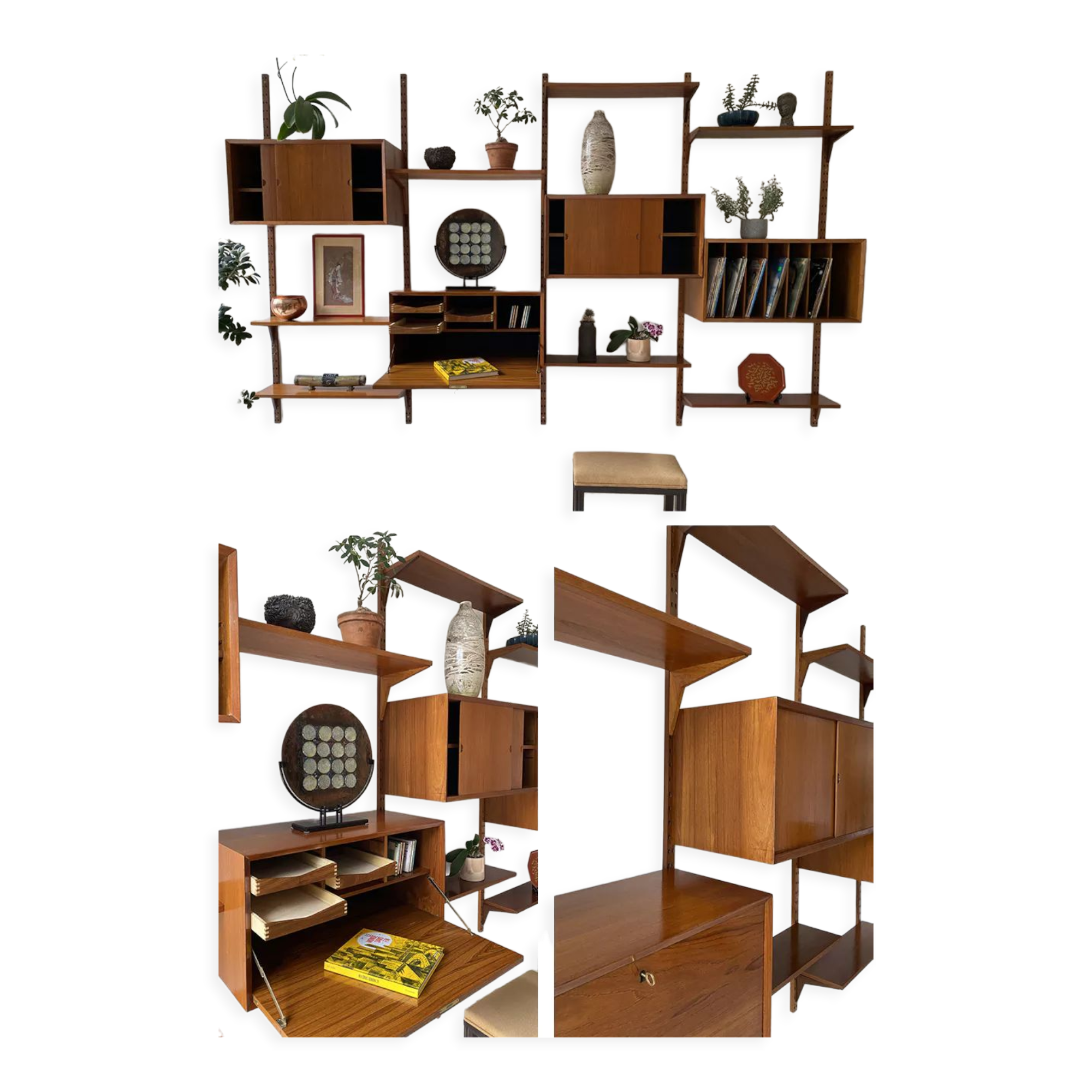 "Royal System" set of 4 teak columns, by Poul Cadovius 1970