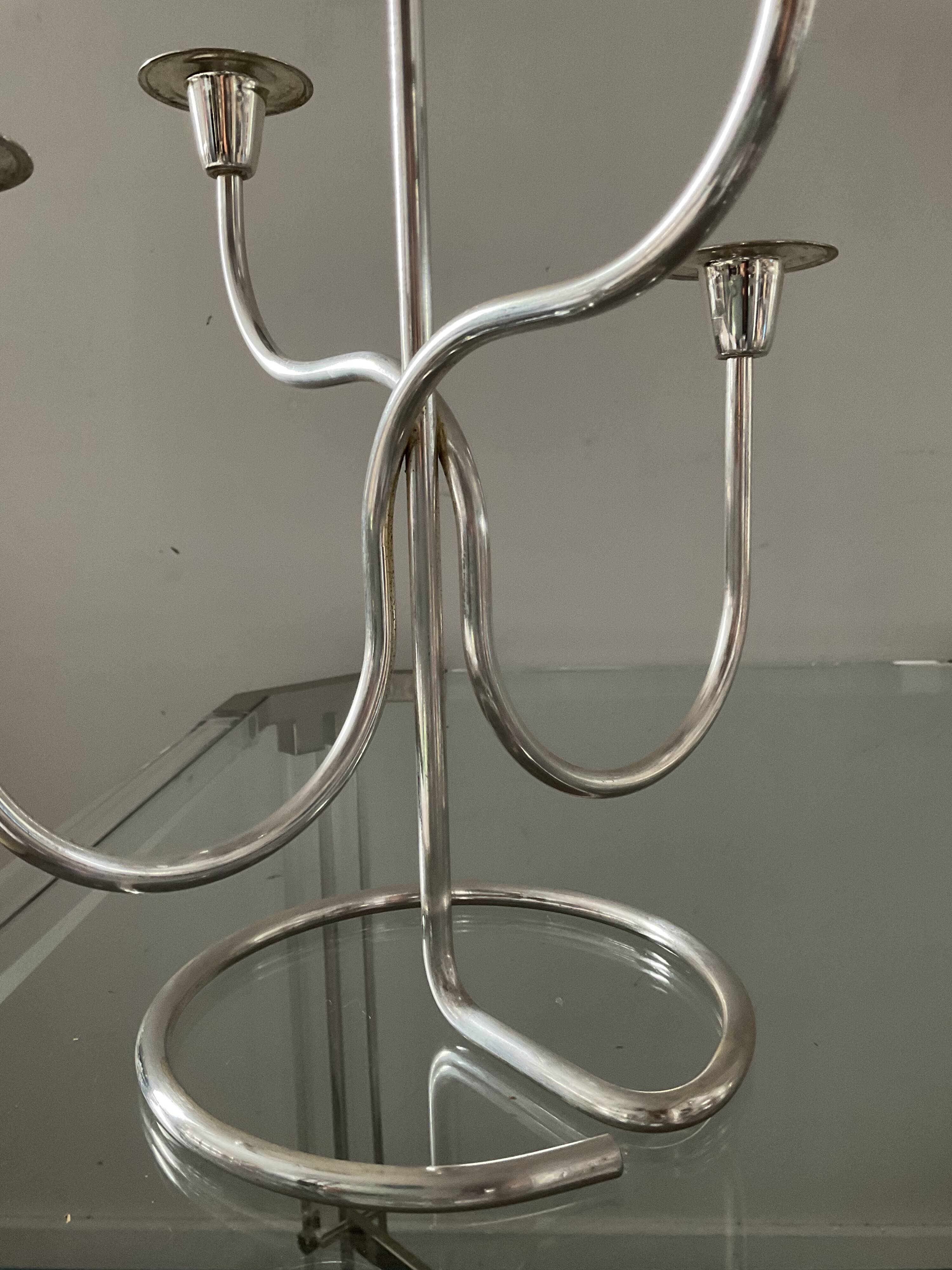 Pair of Tommy Larsen silver brass candlesticks from the 70s