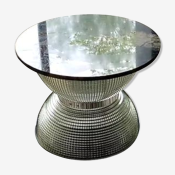 Holophane coffee table in marble and aluminum