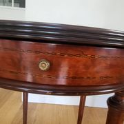 2 petites tables marquerie acajou