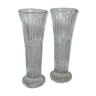 Duo of glass soliflores with vintage pimples 50s
