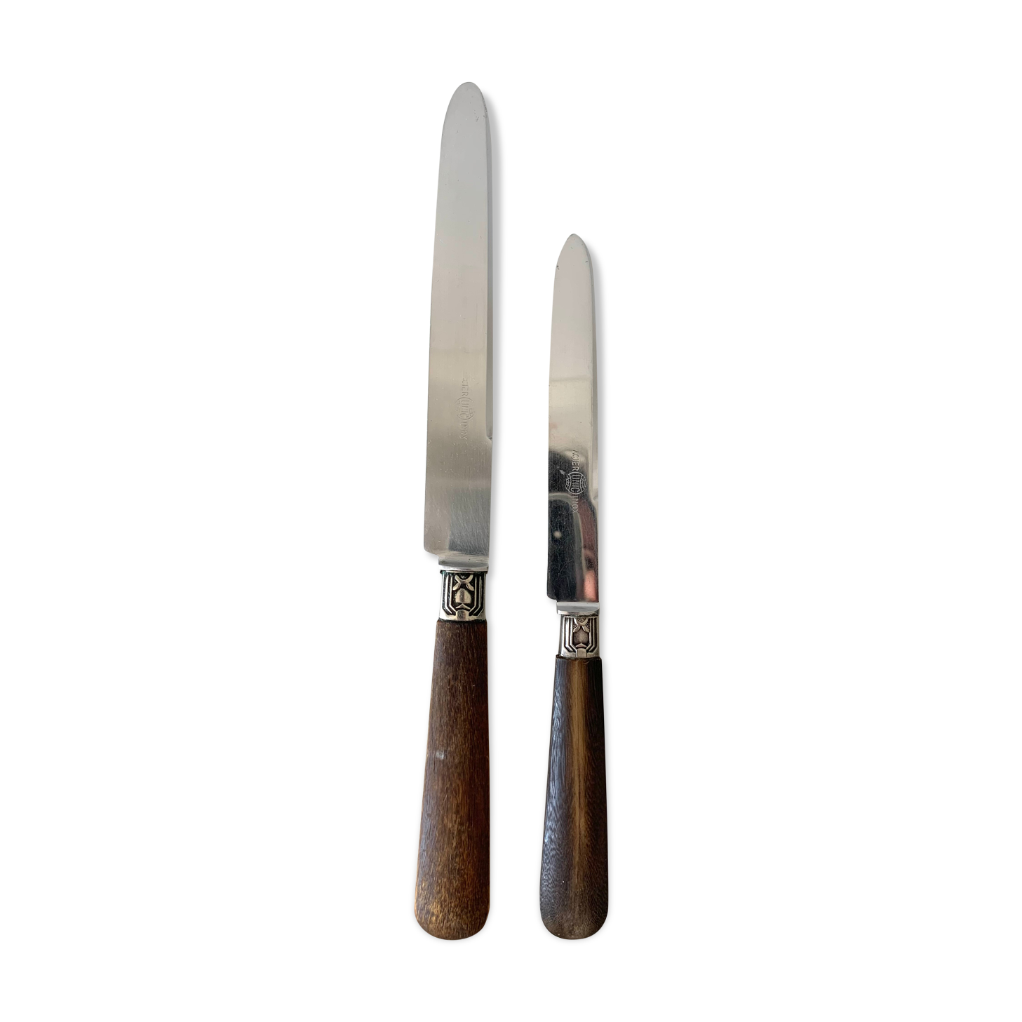 10 old wooden handle knives