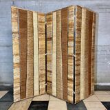 Vintage screen in straw and braided rope