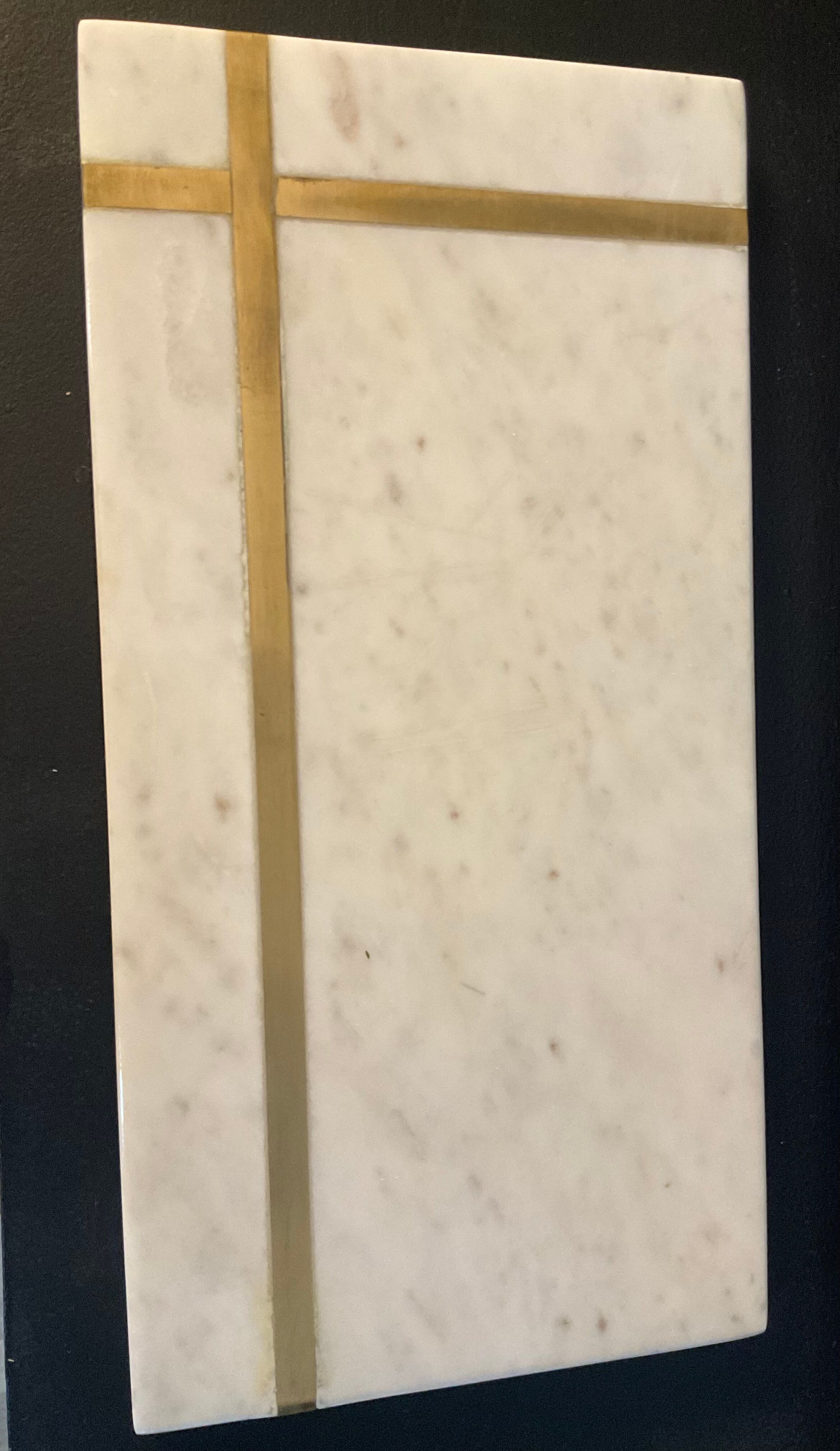Vintage top in Carrara marble and brass 70s