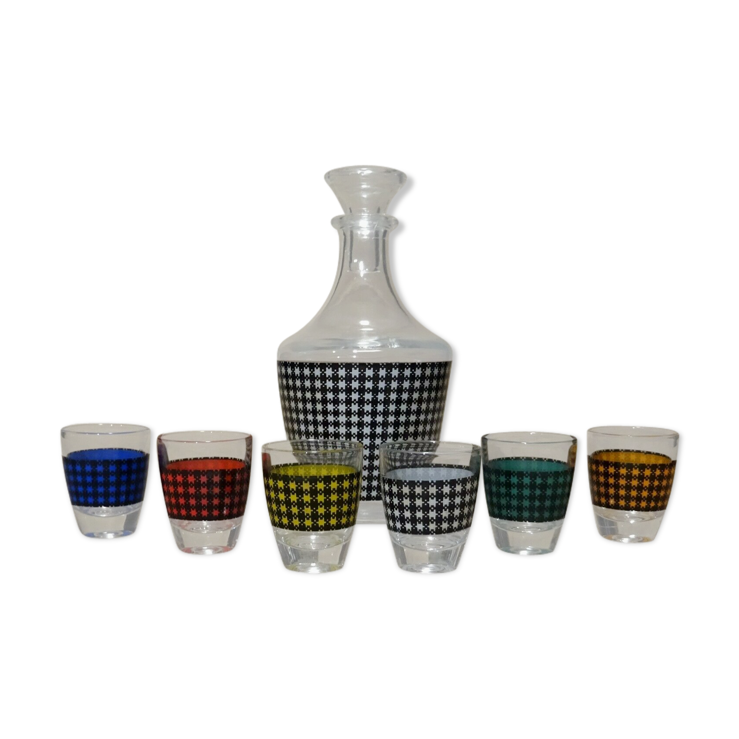 Service à alcool carafe avec 6 verre vintage 60's 70's