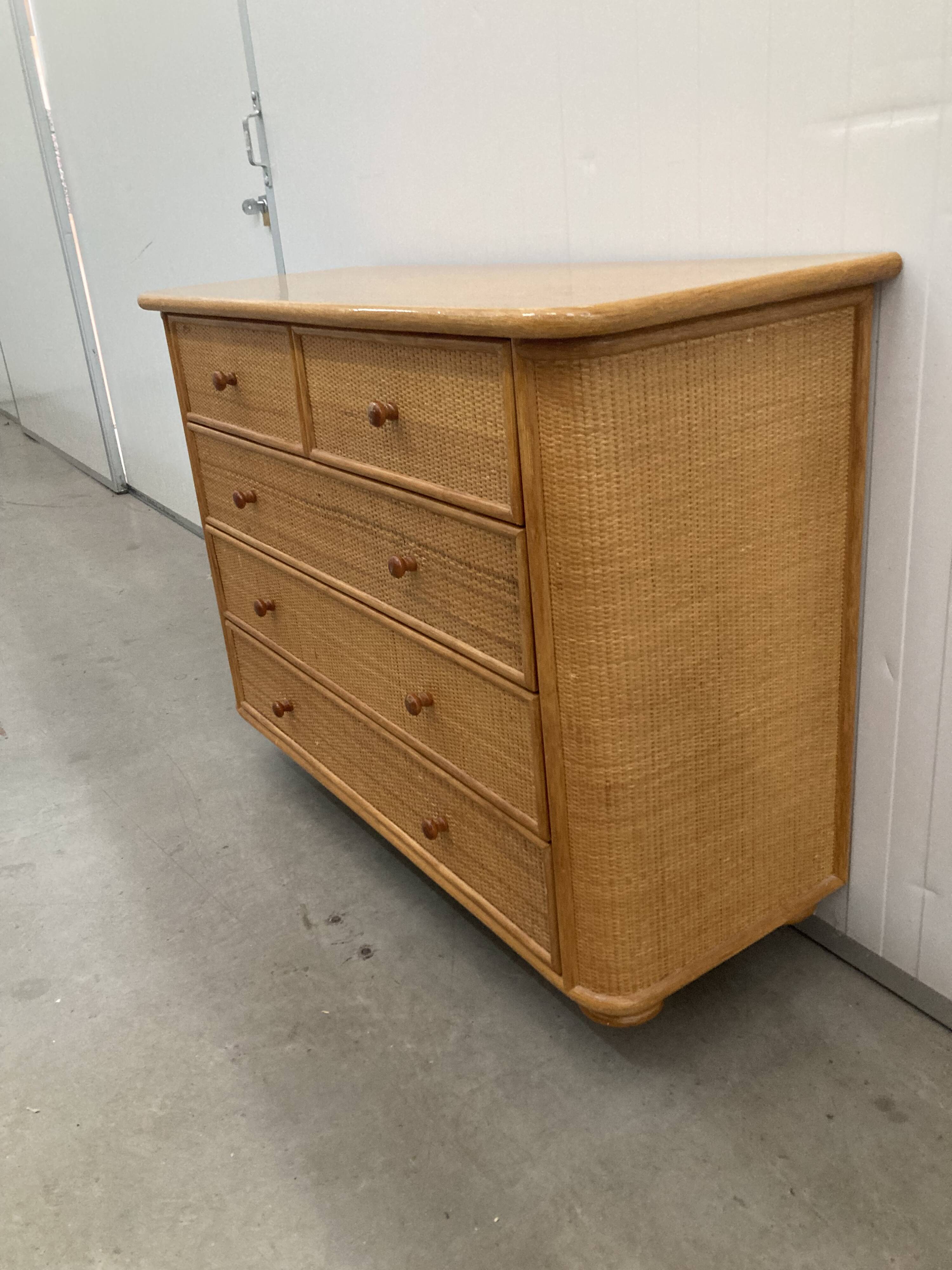 Vintage wicker sideboard, 1970s