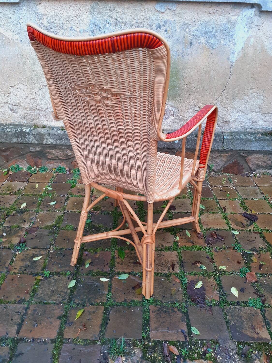 Fauteuil en rotin année  70