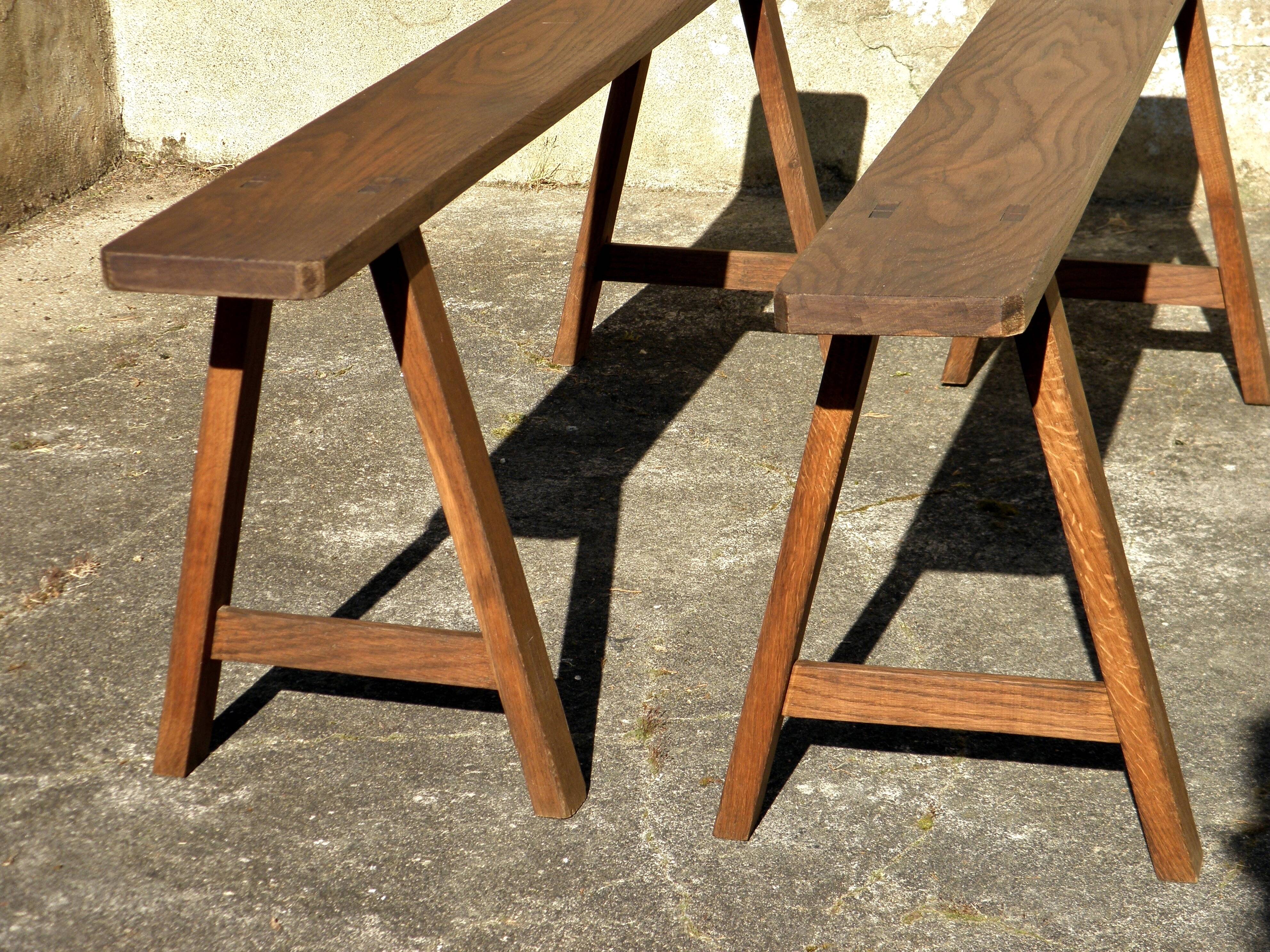 Paire de bancs de ferme 150 cm